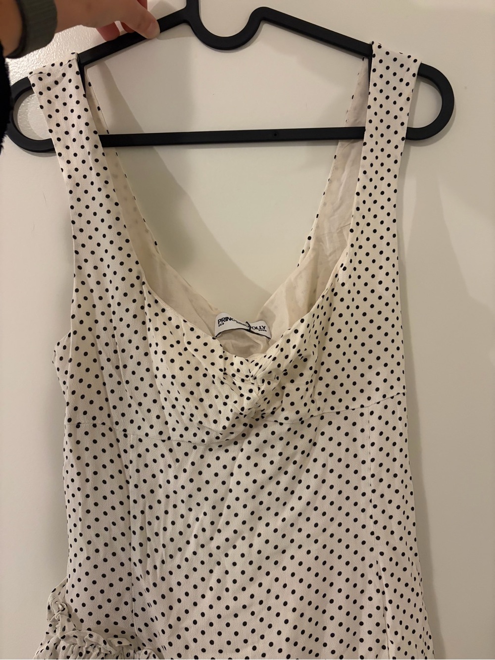 Princess Polly White and Black Polka Dot Romper 8 - Picture 4 of 5